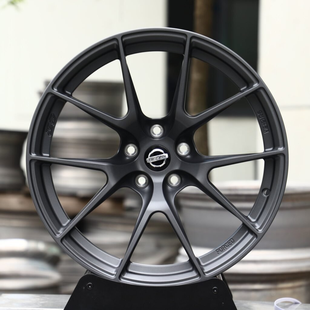 Nissan GT-R wheels – Gunmetal 5 Y-Spoke (Nissan OEM-Style), front view