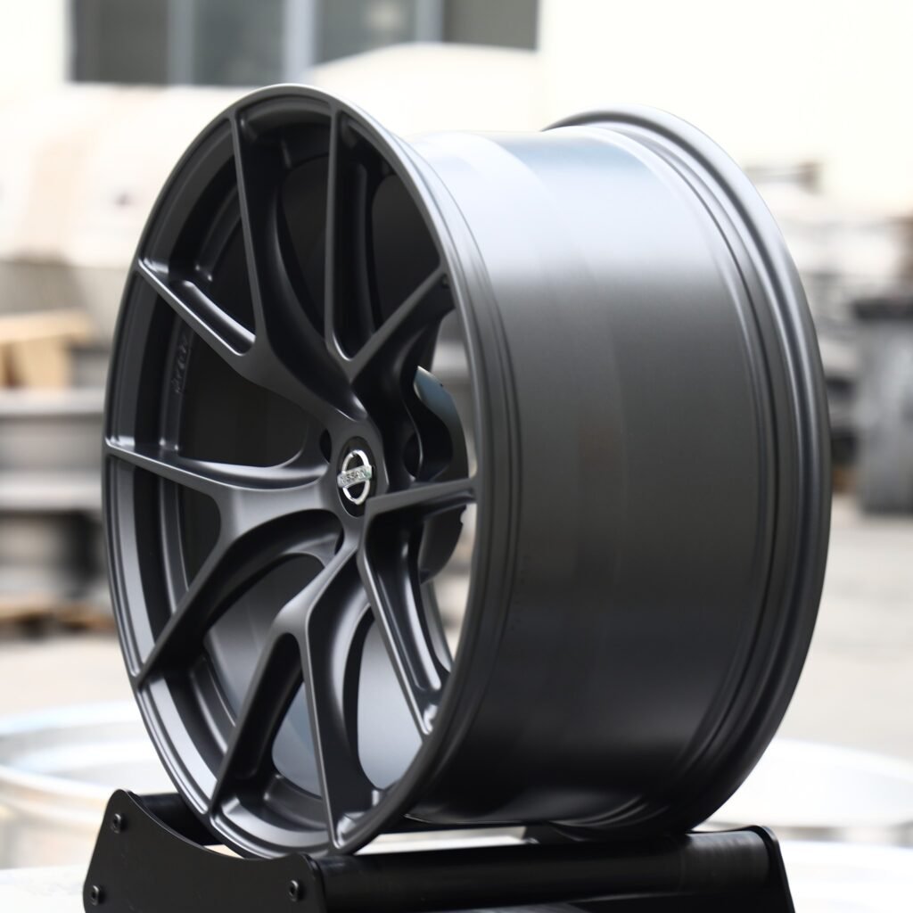 5x114.3 wheels – Gunmetal 5 Y-Spoke (Nissan OEM-Style), side view