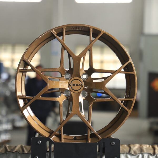 Nissan Micra wheels – Bronze Gold Cross-Spoke, front view