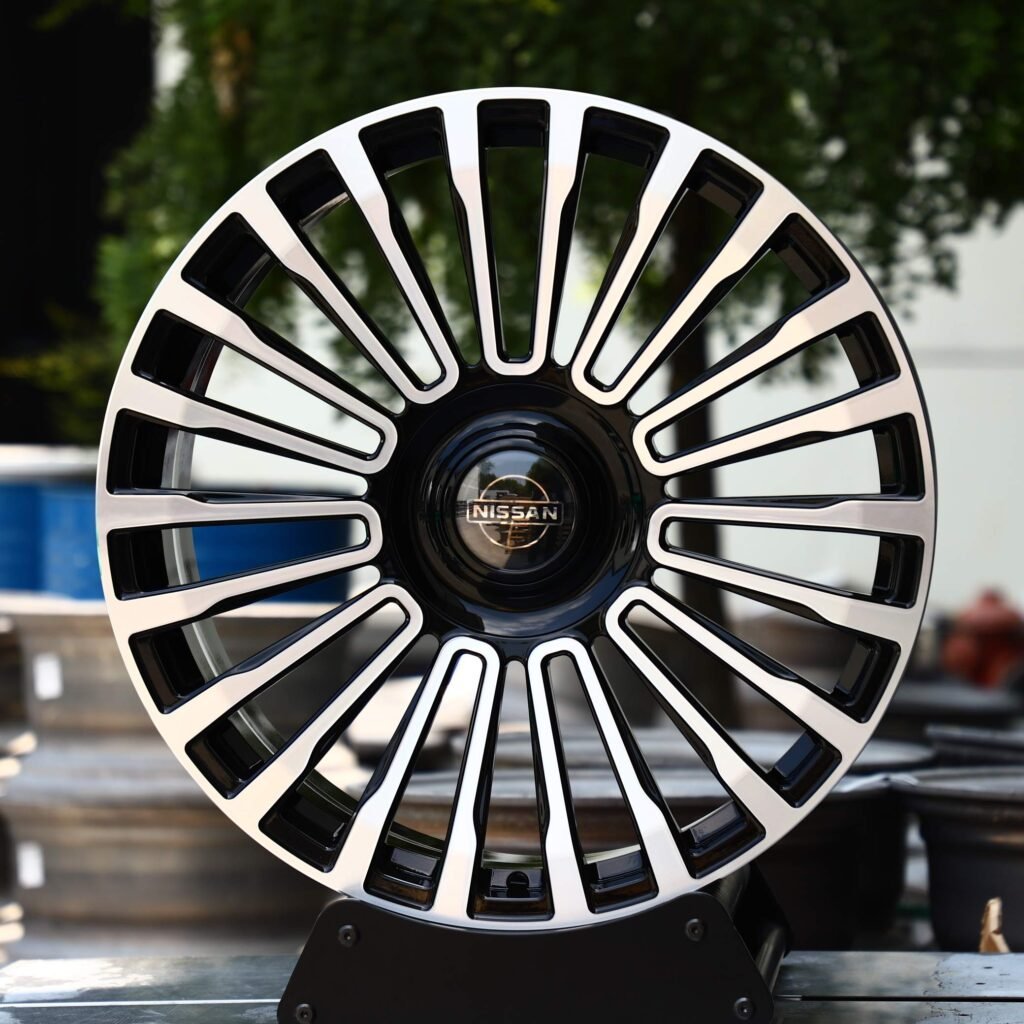 Nissan Style Gloss Black Machined Face Forged Wheels - Nissan GT-R / Nissan 370Z Fitment (5-Lug) Monoblock forged wheel