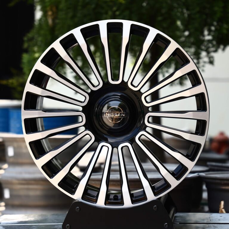 Nissan GT-R wheels – Gloss Black Machined Face, front view