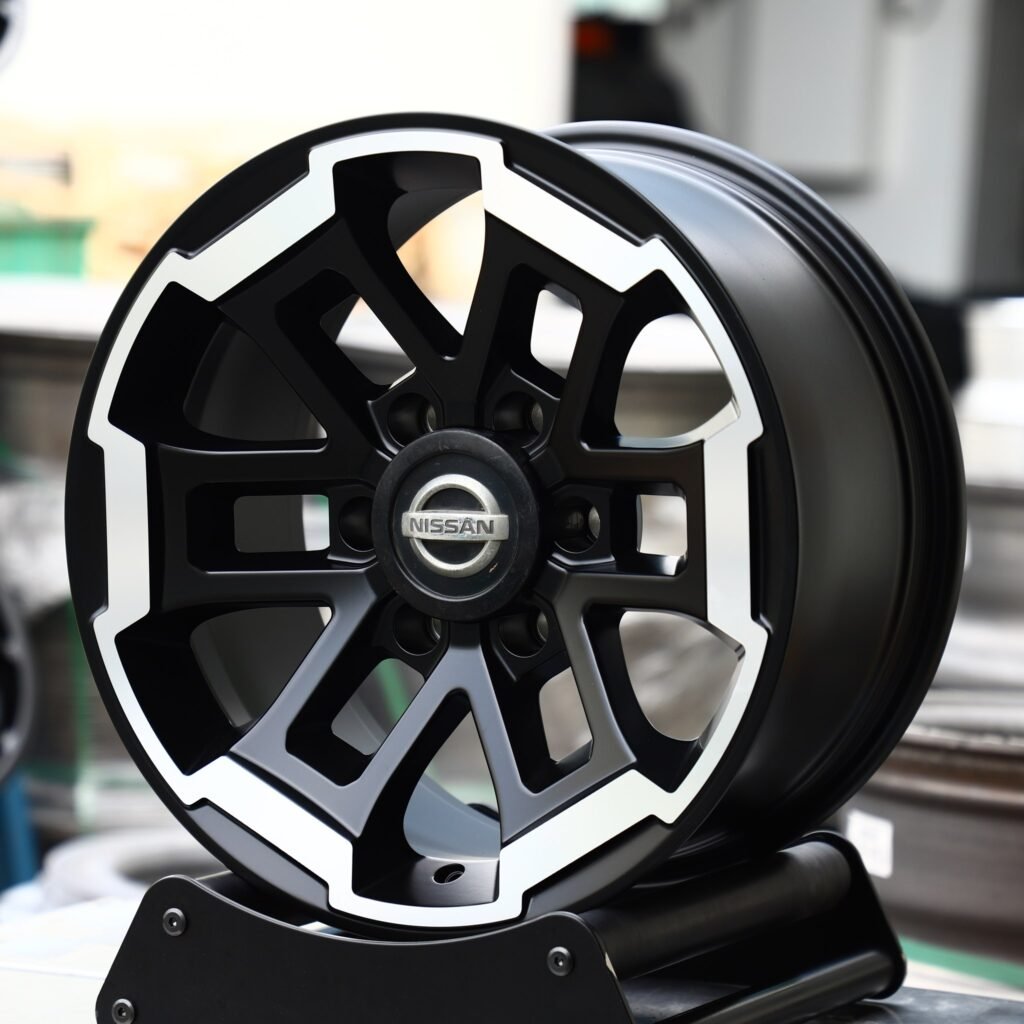 Nissan Pathfinder Armada wheels – Gloss Black Machined Face (Nissan OEM-Style), angled view