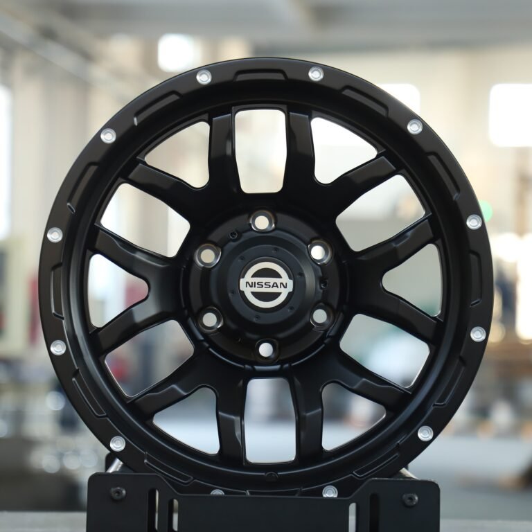 Toyota 4Runner wheels – Matte Black Exposed Bolt Detail, front view