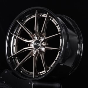 Nova Gloss Black / Machined Multi-Spoke Polished Lip 2-Piece Forged Wheels – Audi A6 / Mercedes-Benz E-Class Fitment (5-Lug)