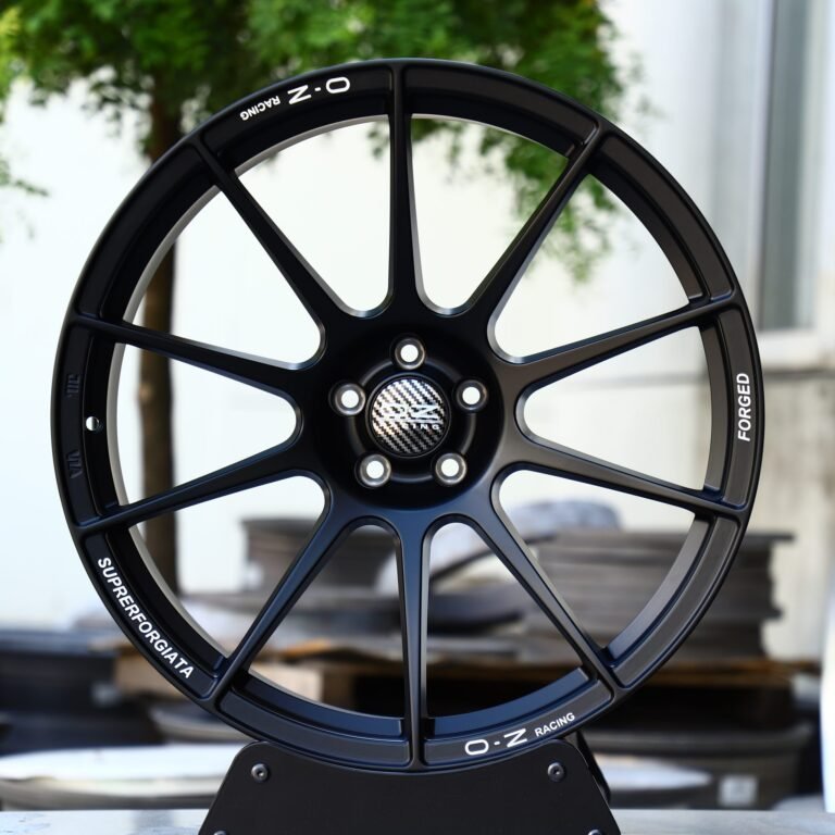 Volkswagen Golf R wheels – O.Z Racing Gloss Black 10-Spoke Racing, front view