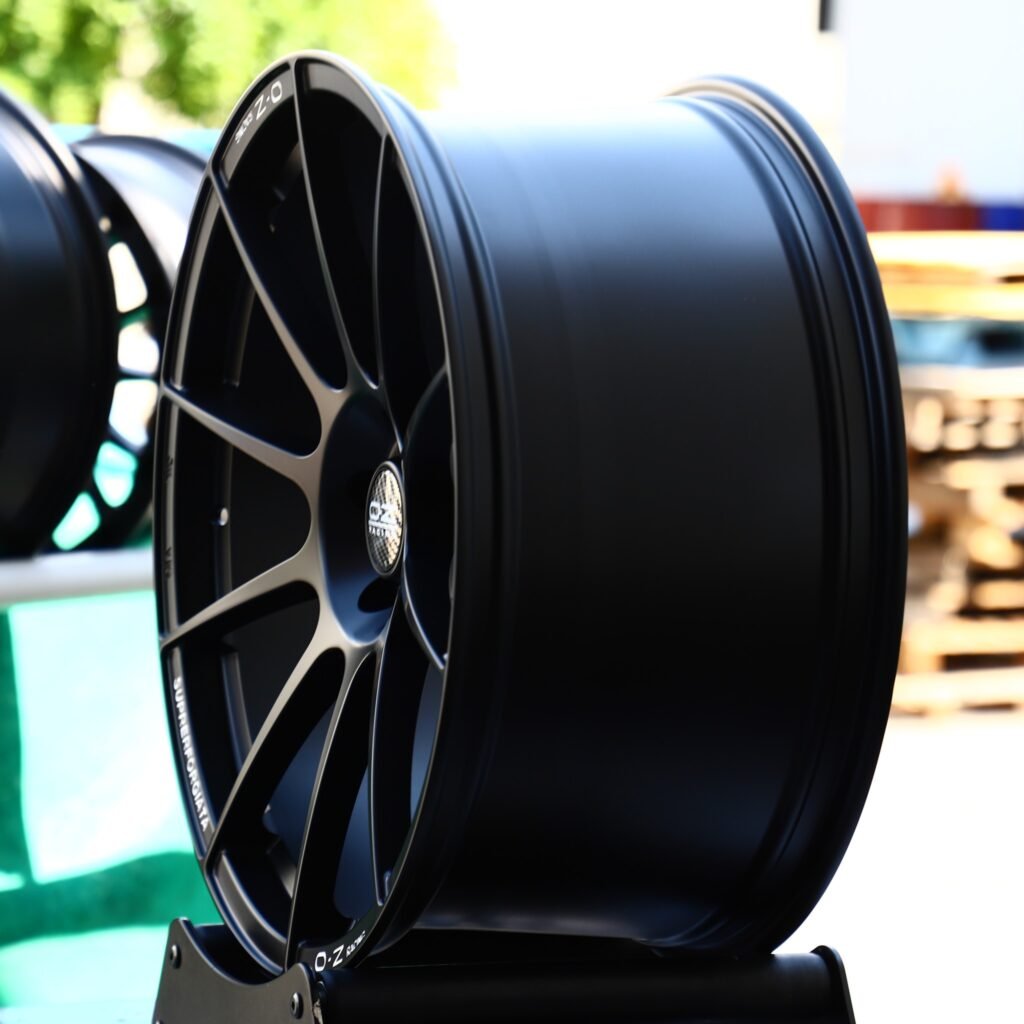 5x112 wheels – O.Z Racing Gloss Black 10-Spoke Racing, side view