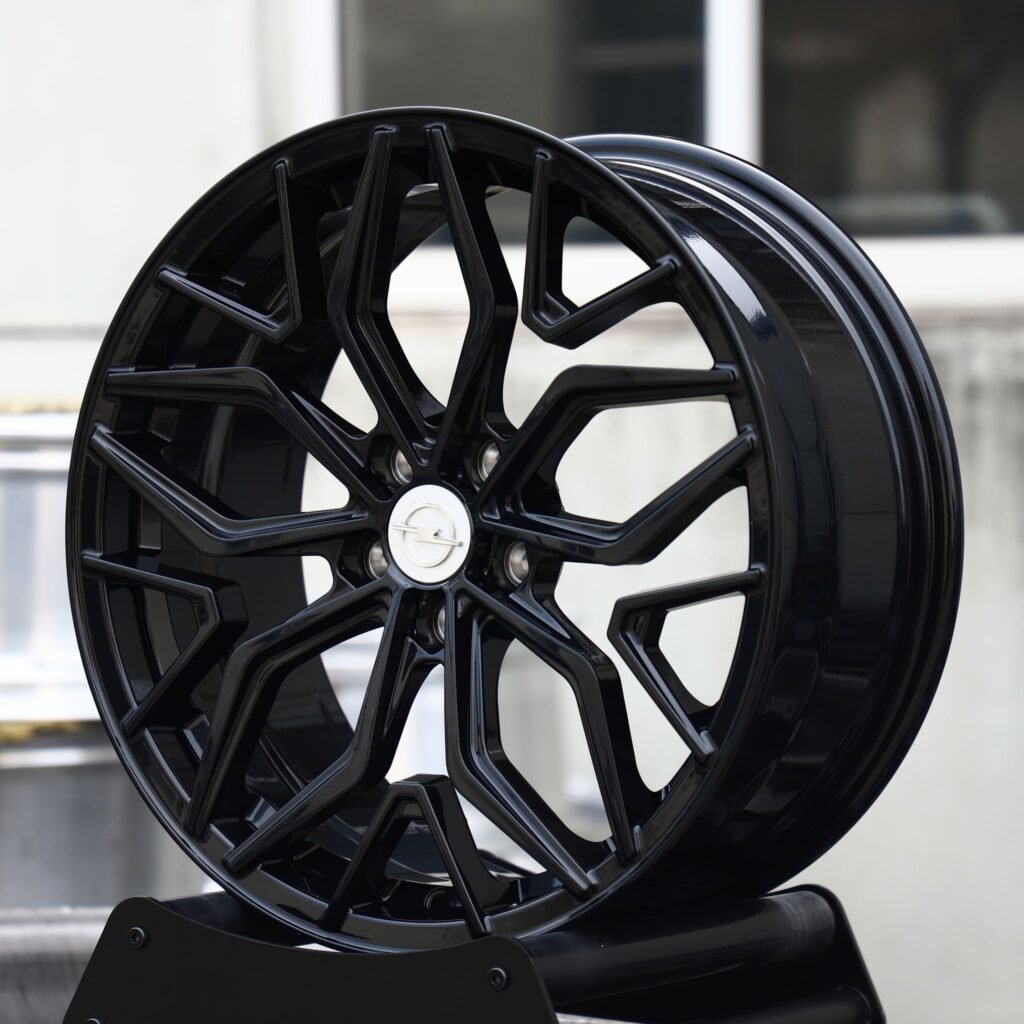 Opel Insignia wheels – Gloss Black Multi-Spoke (Opel OEM-Style), angled view