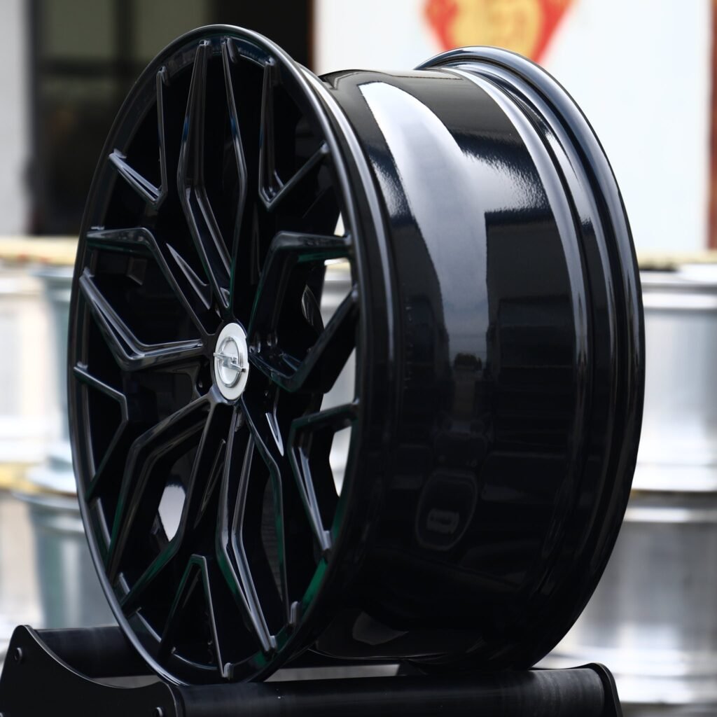 5x120 wheels – Gloss Black Multi-Spoke (Opel OEM-Style), side view