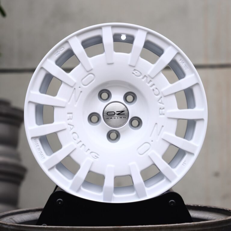 Volkswagen Golf R wheels – OZ Racing Gloss White Full-Face, front view