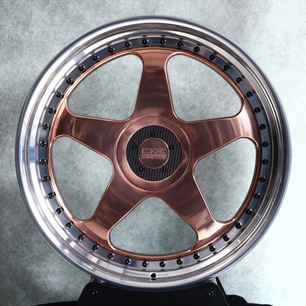 Audi R8 wheels – Bronze 5-Spoke Deep Dish 2-Piece (OZ Racing-Style), front view