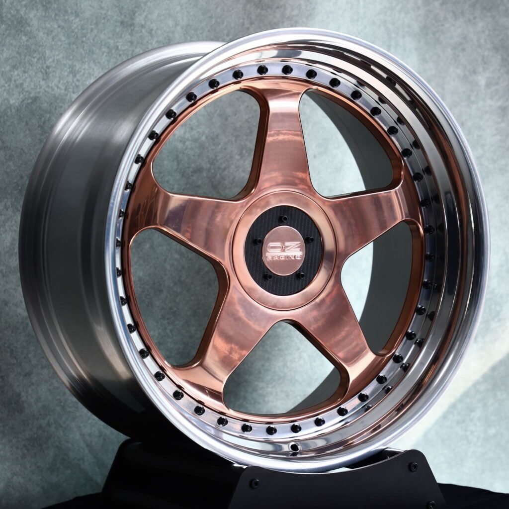 Porsche 911 wheels – Bronze 5-Spoke Deep Dish 2-Piece (OZ Racing-Style), angled view