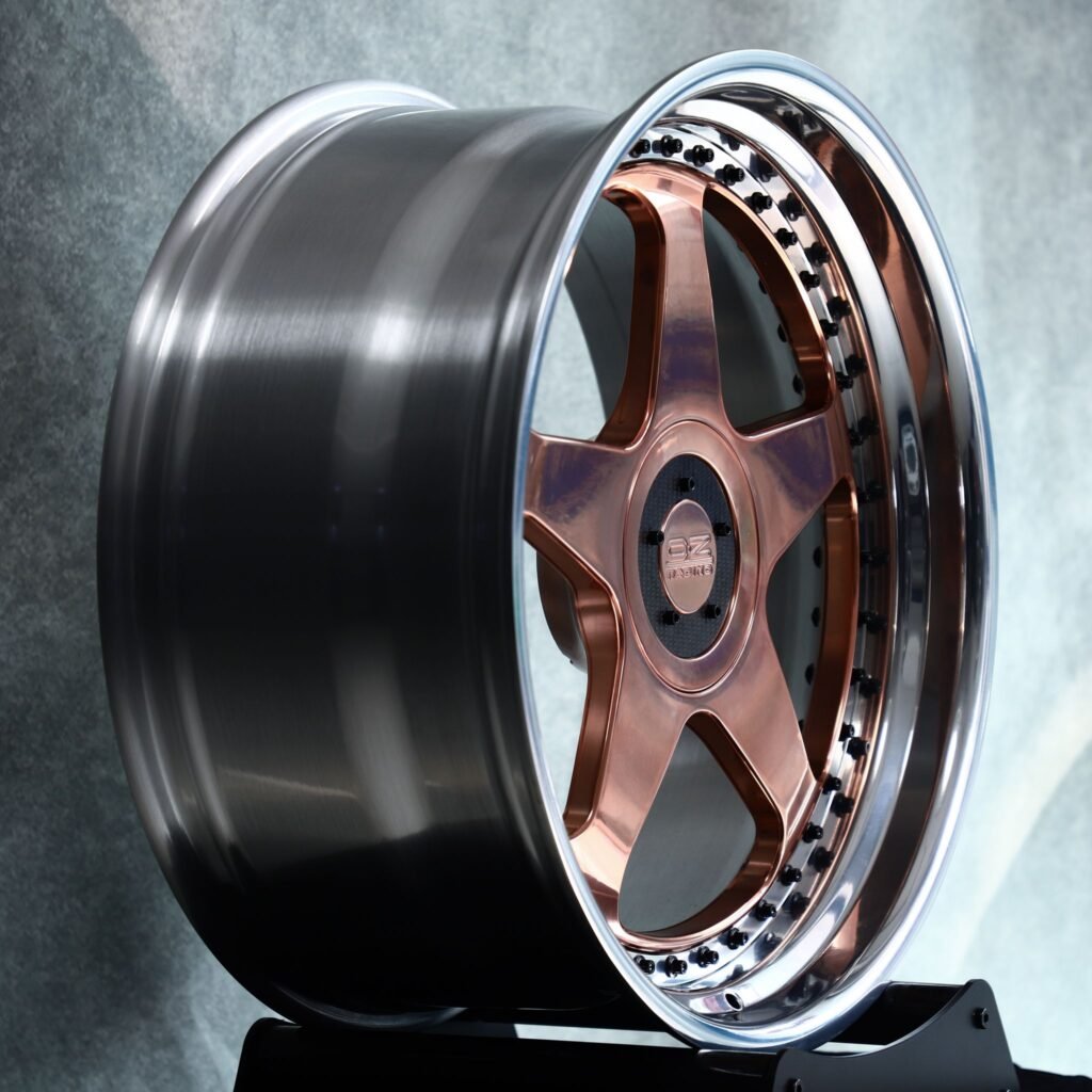 5x112 wheels – Bronze 5-Spoke Deep Dish 2-Piece (OZ Racing-Style), side view