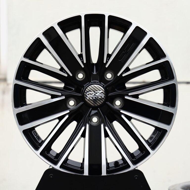 Porsche 911 wheels – Gloss Black Machined Multi-Spoke (OZ Racing-Style), front view