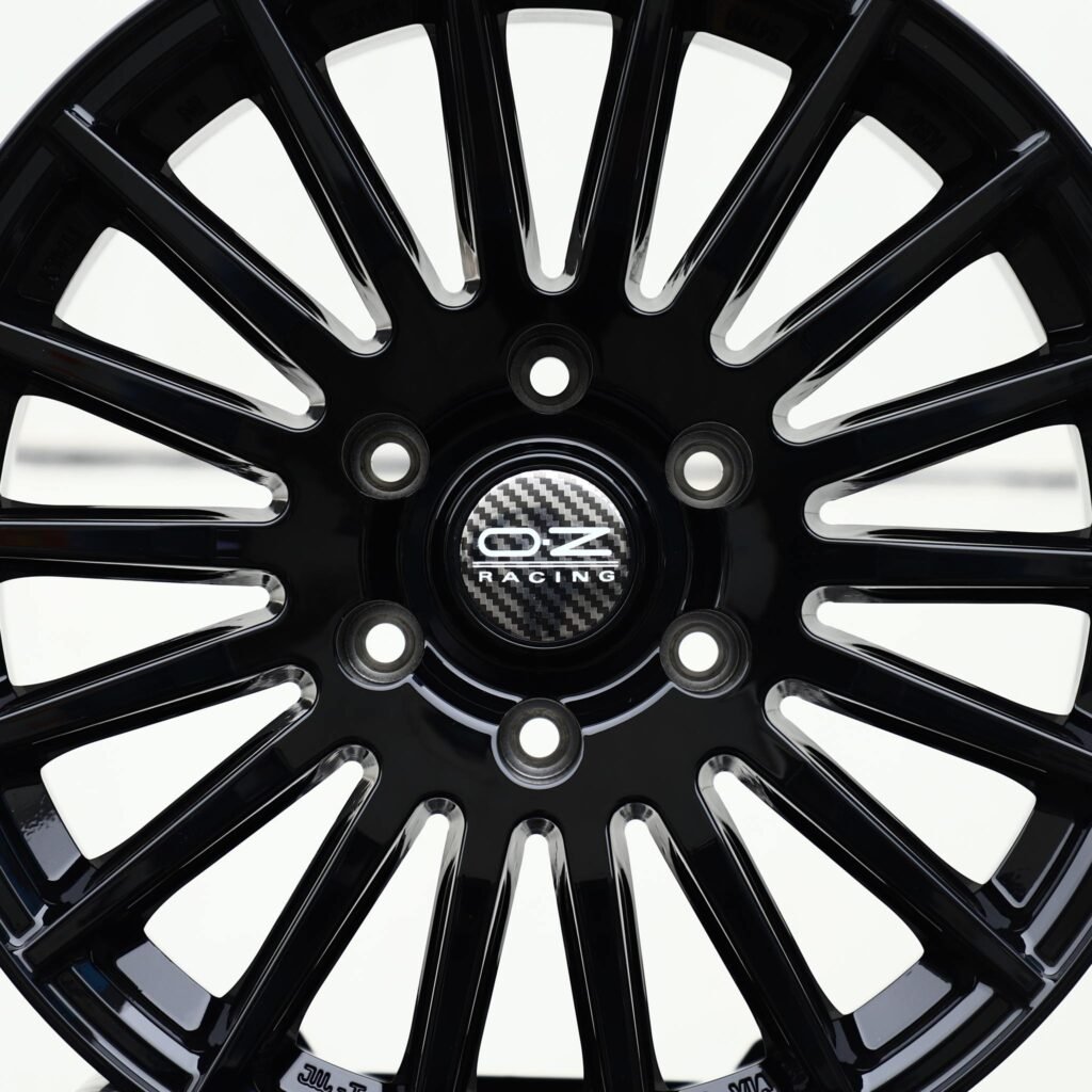 Ford F-150 wheels – Gloss Black Multi-Spoke (OZ Racing-Style), angled view