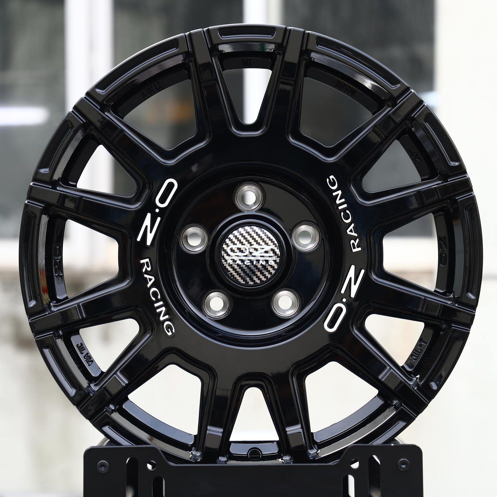 Jeep Wrangler wheels – Gloss Black Multi-Spoke (OZ Racing-Style), front view