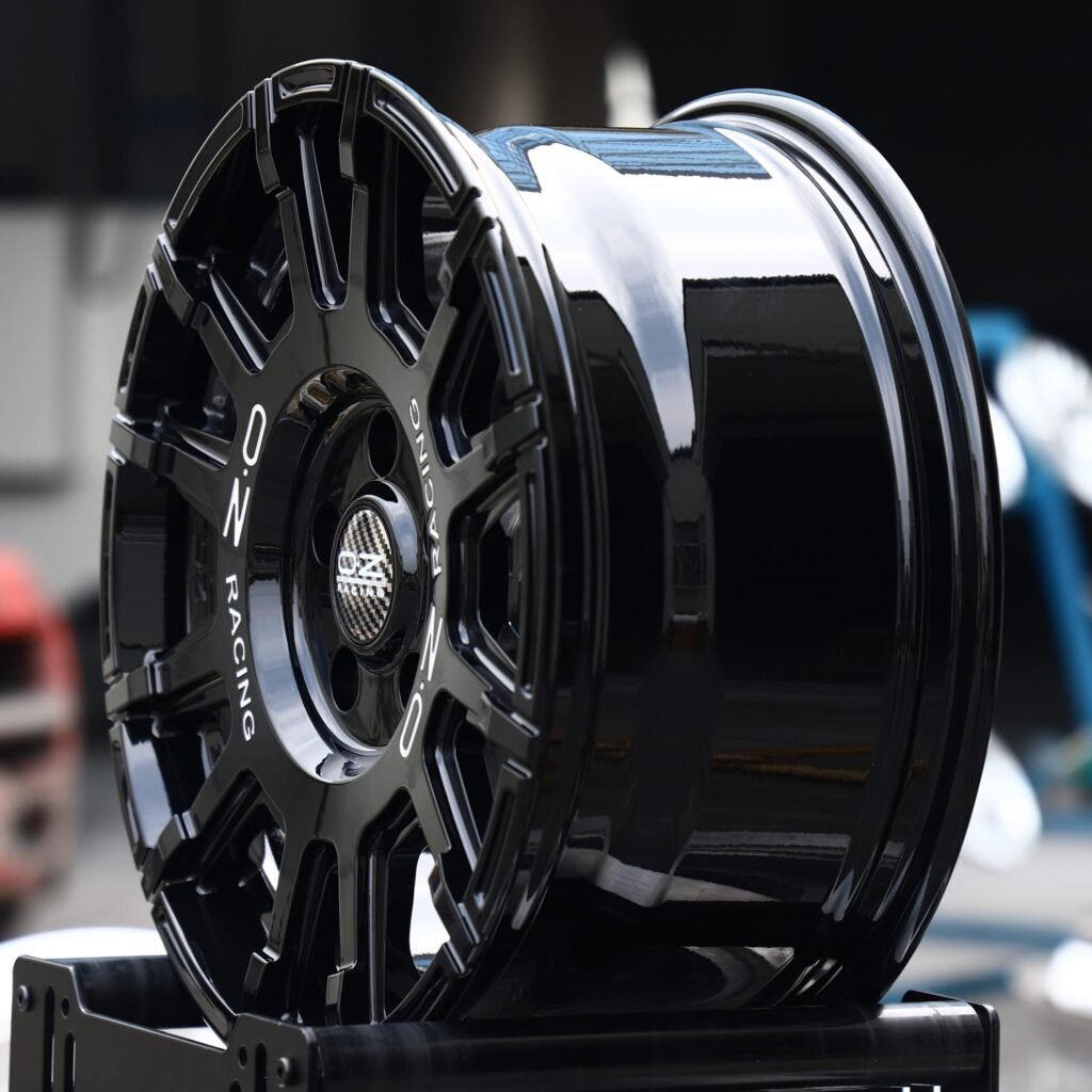 5x127 wheels – Gloss Black Multi-Spoke (OZ Racing-Style), side view