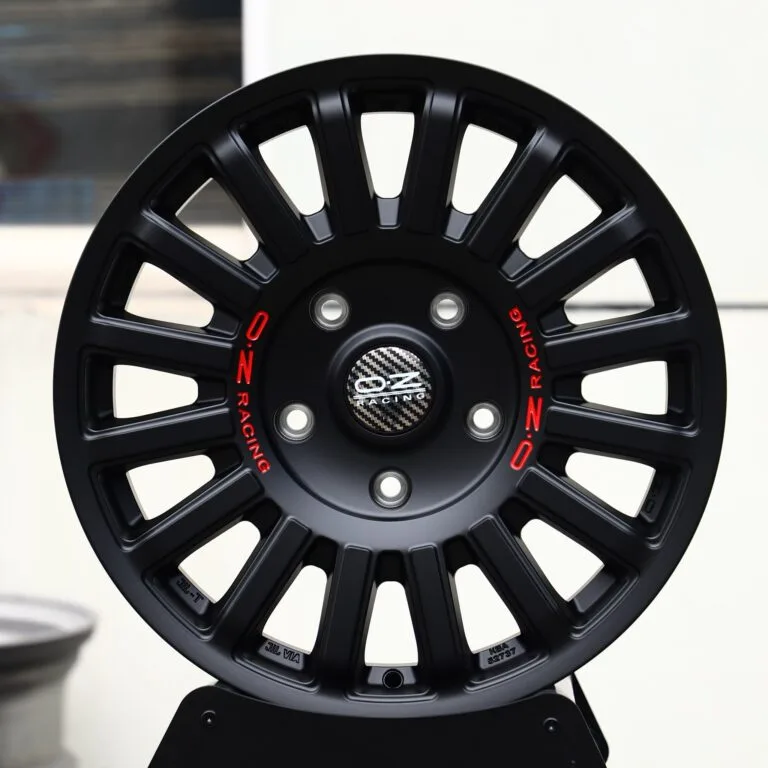 OZ Racing-Style Matte Black 15-Spoke Forged Wheels – Porsche 911 / M3, front view