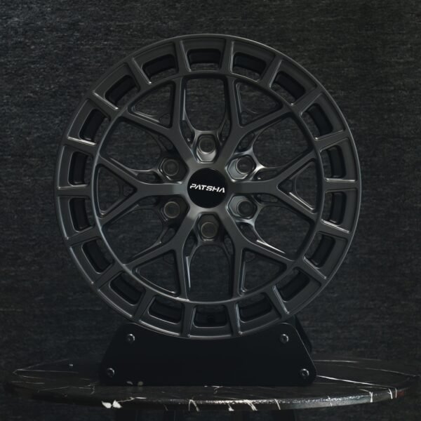 Toyota 4Runner wheels – Gloss Black Hex-Cage, front view
