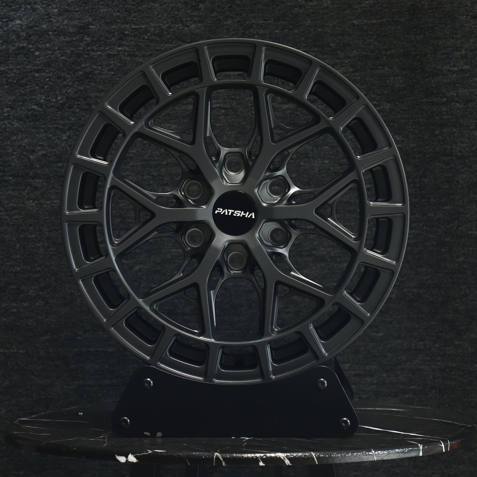 Toyota 4Runner wheels – Patsha Gray Double Ring Lip, front view