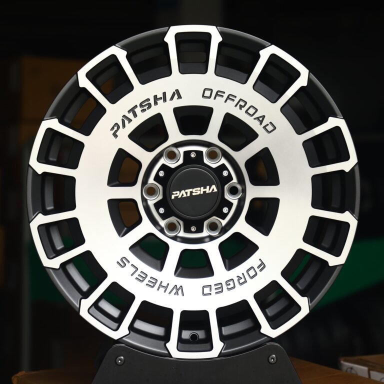 Toyota 4Runner wheels – Patsha Gray Machined Face, front view
