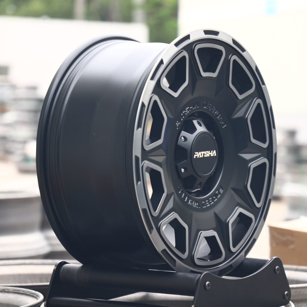 6x139.7 wheels – Patsha Gray Machined Face, side view