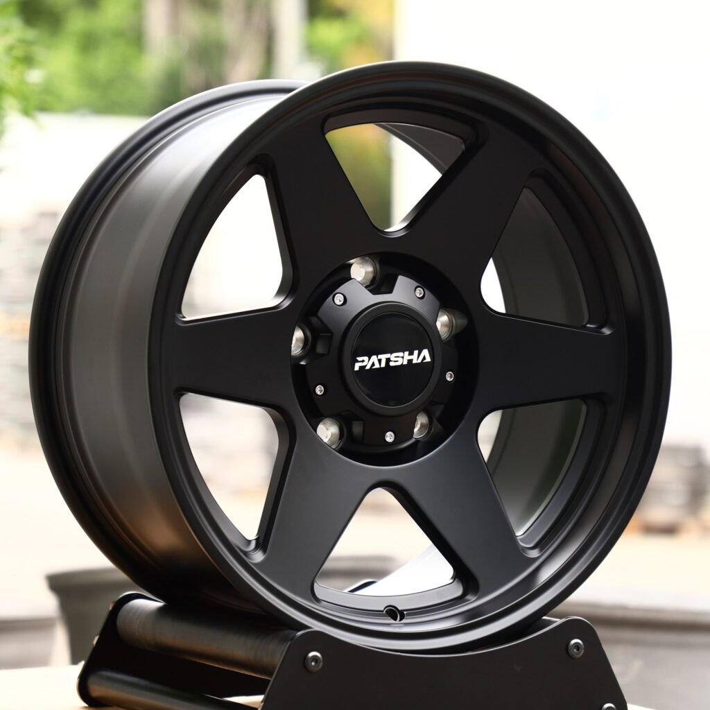Patsha Matte Black 6-Spoke Off-Road Forged Wheels - Toyota 4Runner / Toyota Tacoma Fitment (6-Lug)