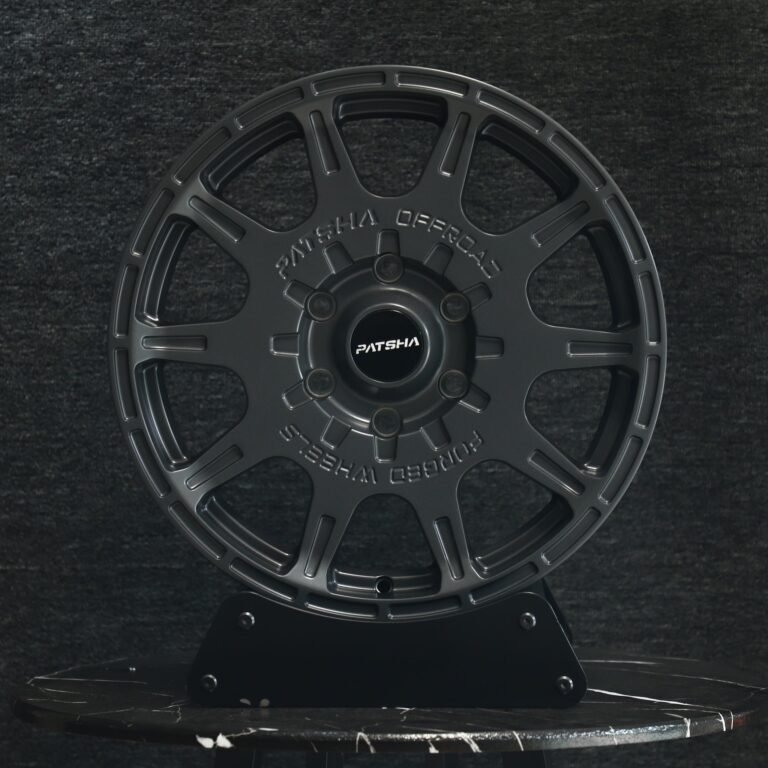 Ford F-150 wheels – Patsha Metallic Gray Custom, front view