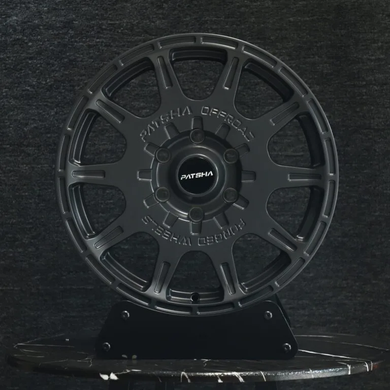 Ford F-150 wheels – Patsha Metallic Gray Custom, front view