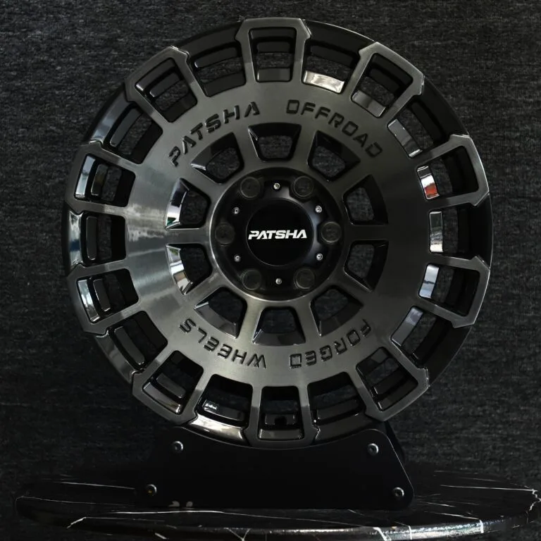 Toyota 4Runner wheels – Patsha Transparent Gray Double Ring Lip, front view