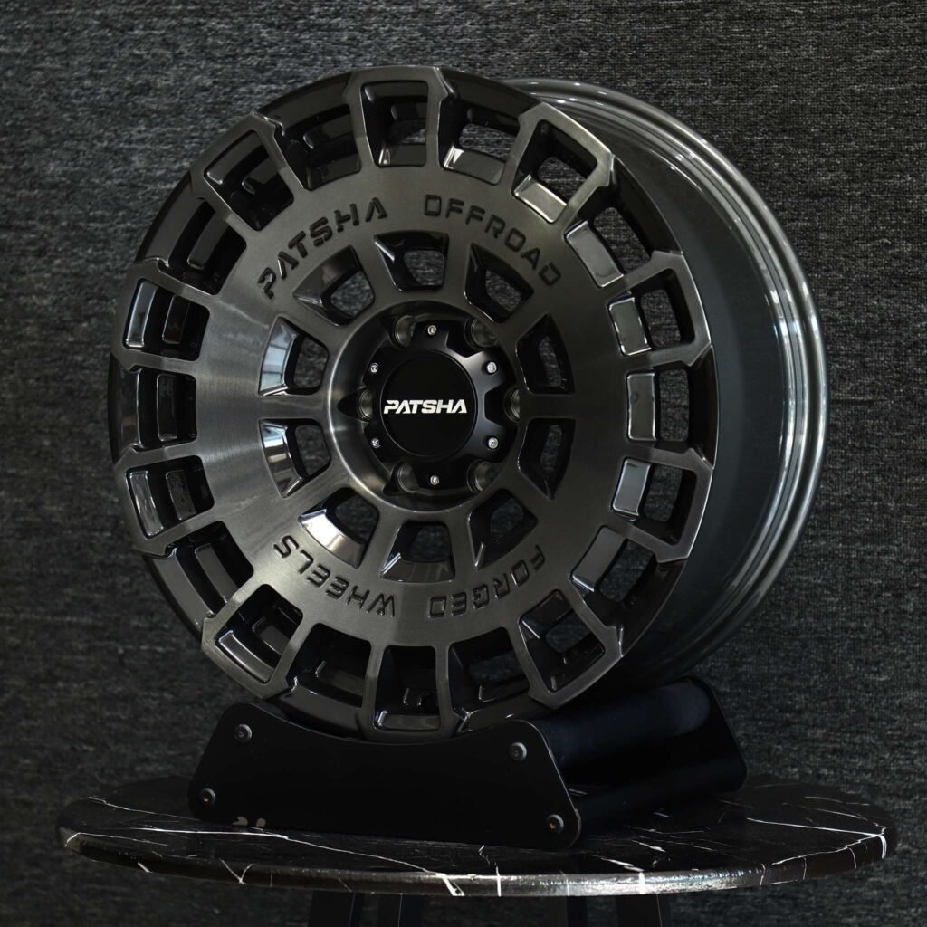 6x139.7 wheels – Patsha Transparent Gray Double Ring Lip, side view