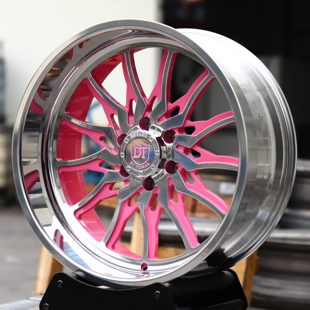Chevrolet Silverado wheels – Pink H-Type Spoke, angled view