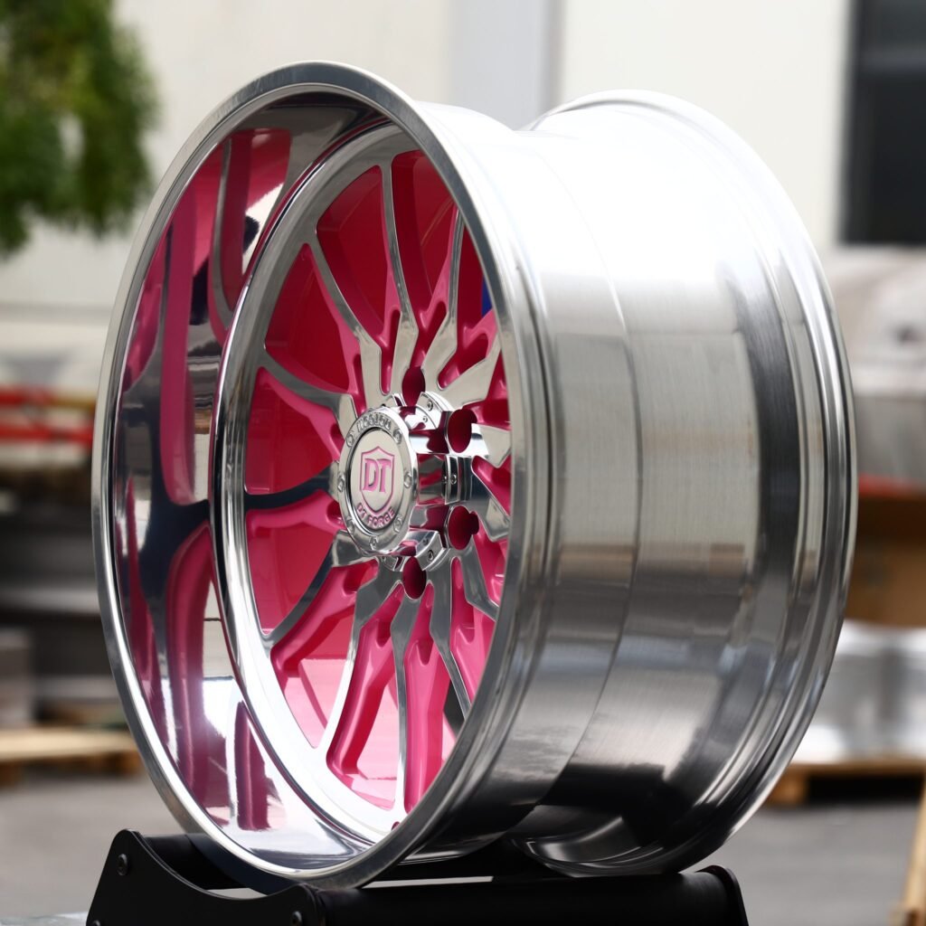 6x135 wheels – Pink H-Type Spoke, side view
