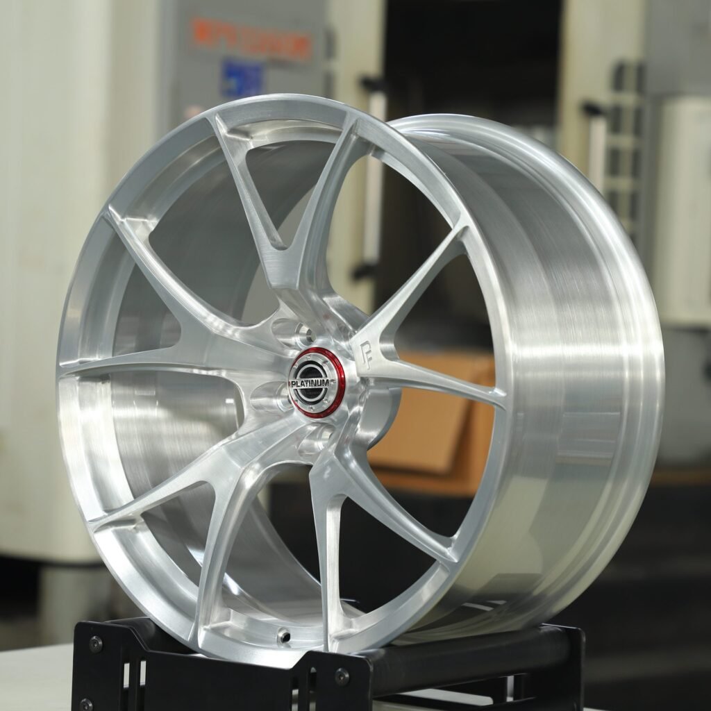 Platinum Brushed Bright Silver 5 Y-Spoke Forged Wheels - Audi A6 / BMW 5 Series Fitment (5-Lug) view 3