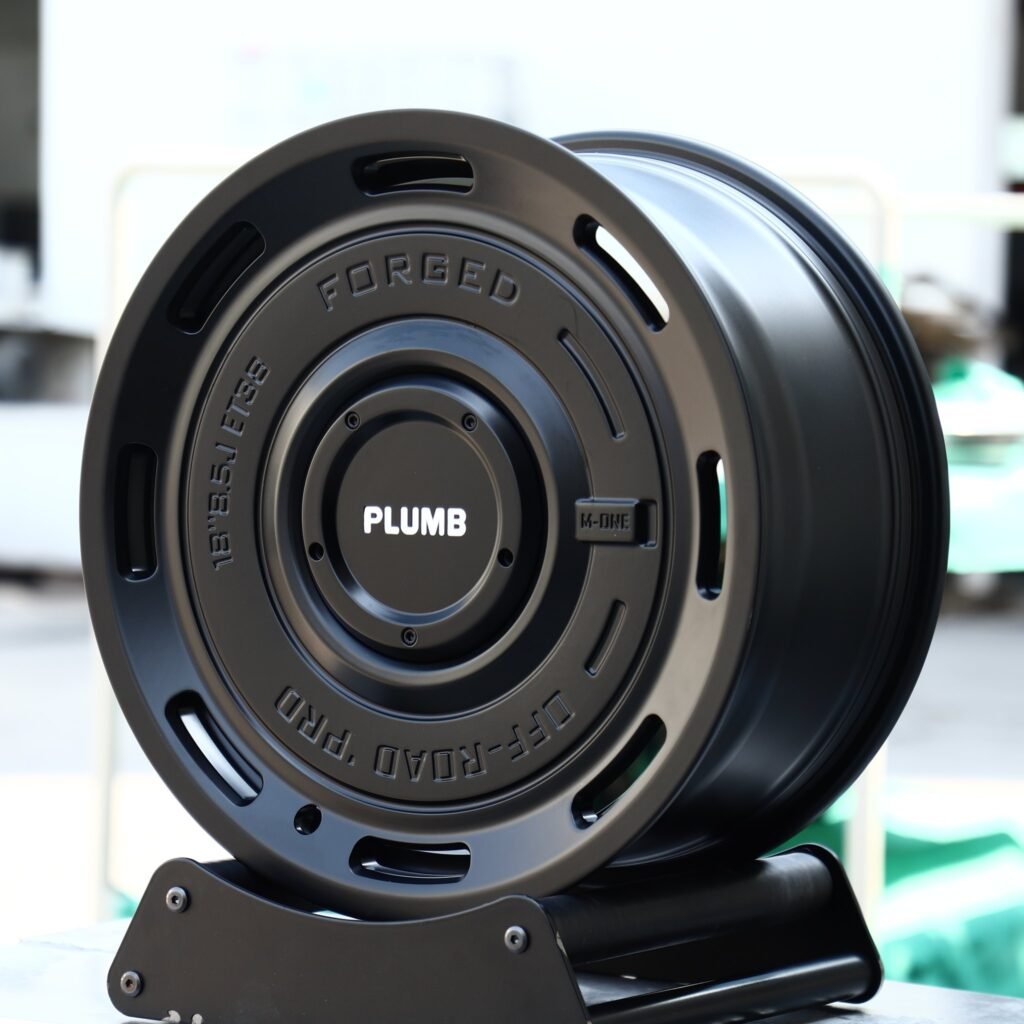 Toyota Land Cruiser wheels – Plumb Matte Black Full-Face, angled view