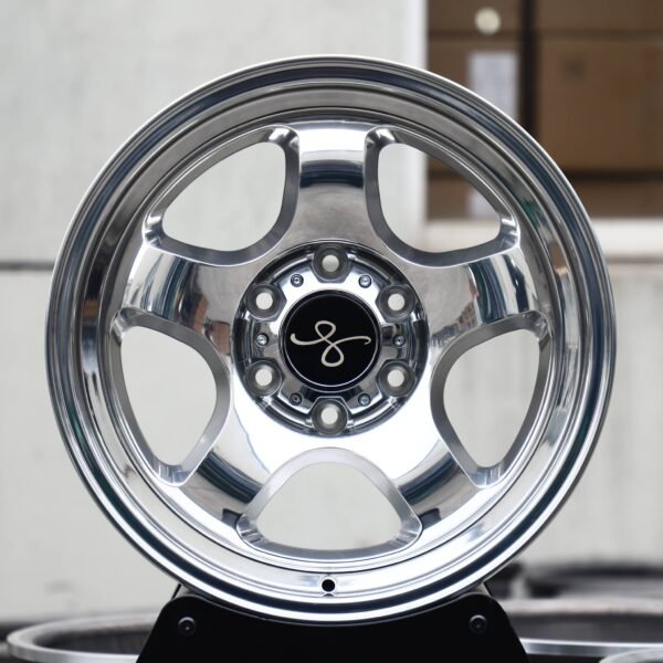 Ford F-150 wheels – Polished 5-Spoke Deep Dish, front view