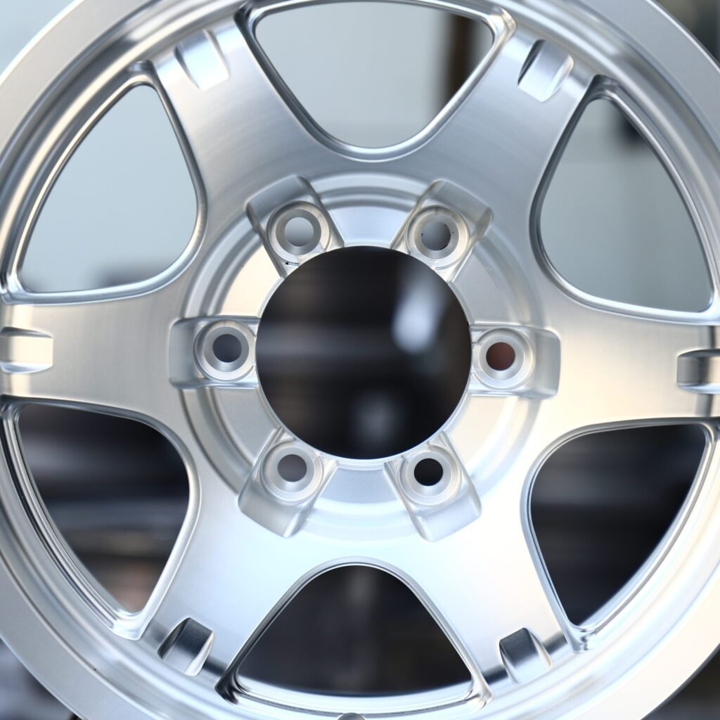 Toyota 4Runner wheels – Polished 6-Spoke, lip and barrel detail