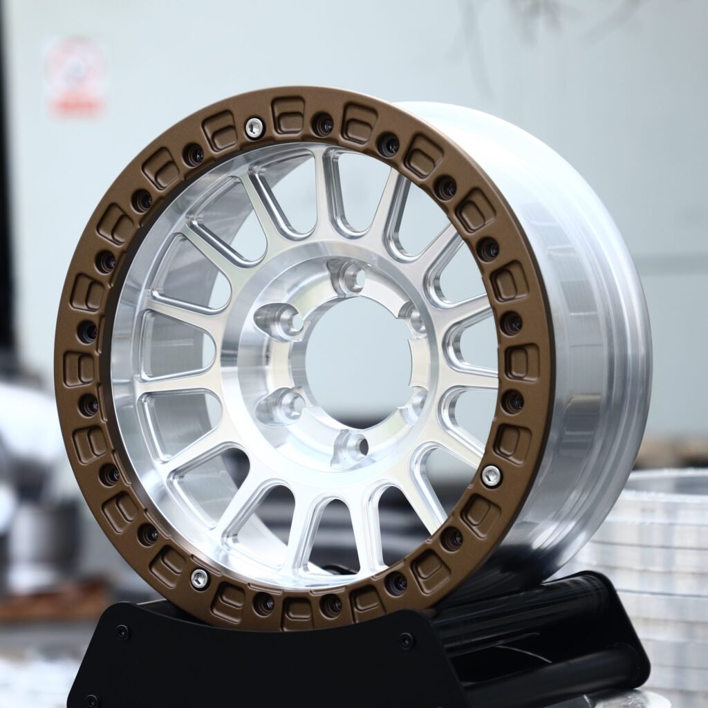 Chevrolet Silverado wheels – Polished / Bronze Multi-Spoke, angled view