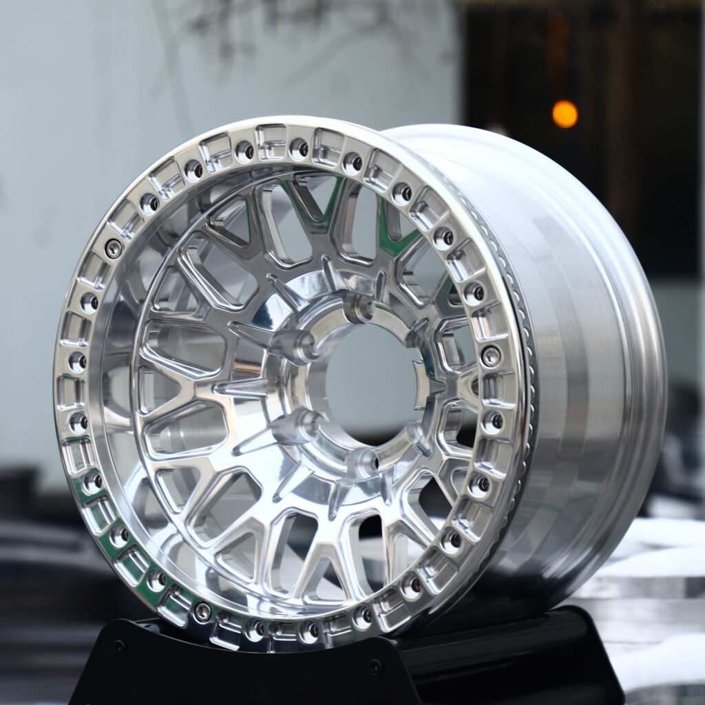 Chevrolet Silverado wheels – Polished Mesh, angled view