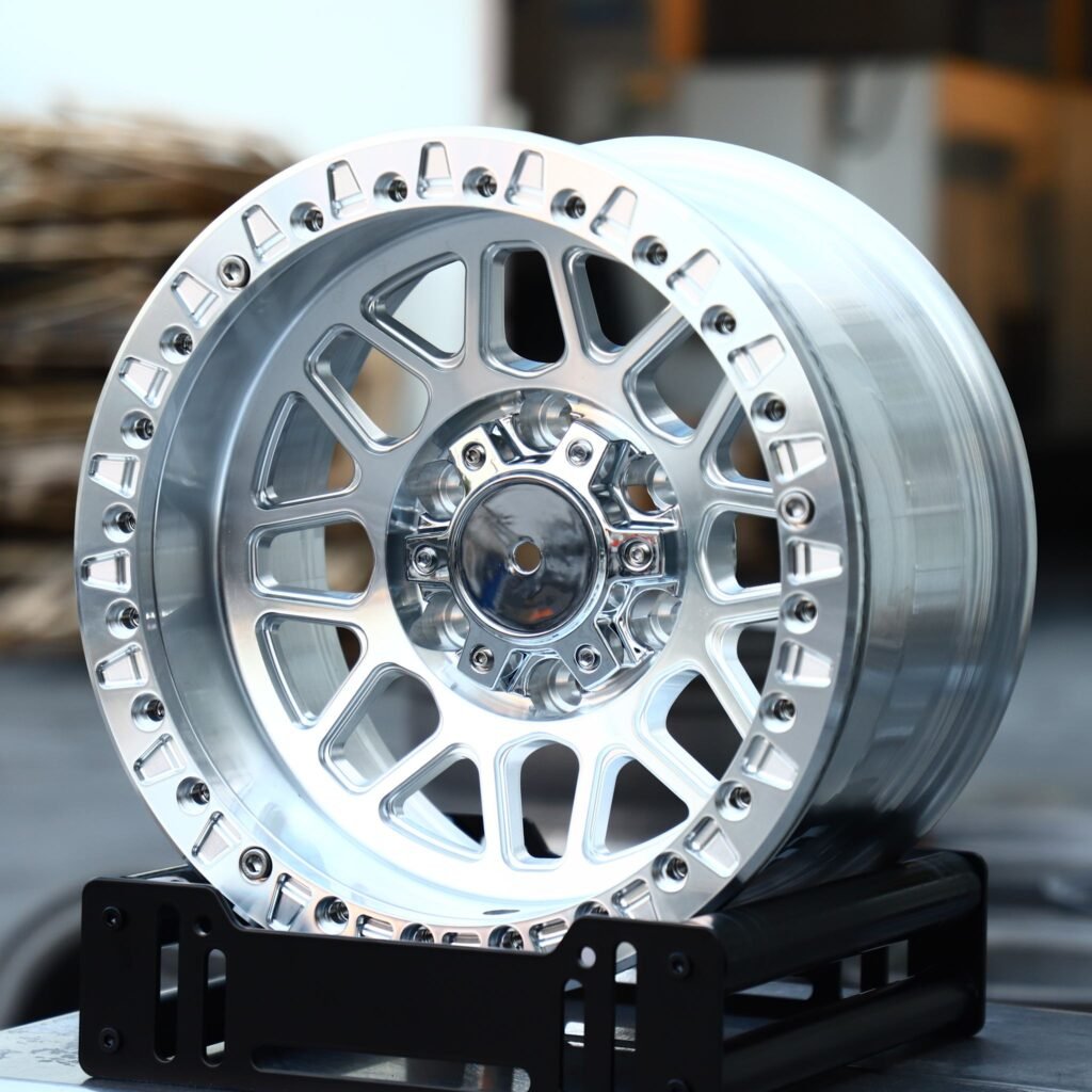 Chevrolet Silverado wheels – Polished Multi-Spoke, angled view
