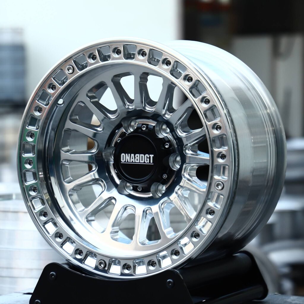 Chevrolet Silverado wheels – Polished Multi-Spoke, angled view