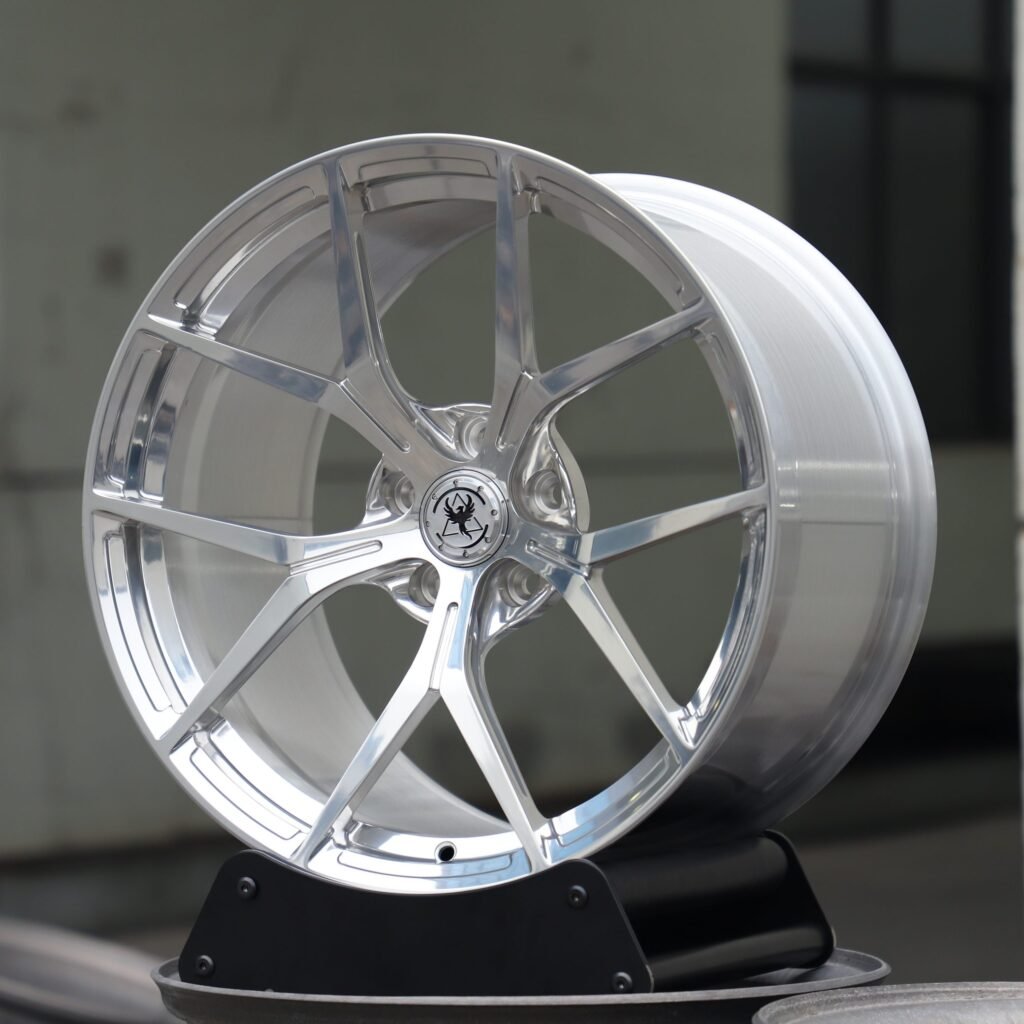5x112 wheels – Polished Silver 5 Y-Spoke, side view