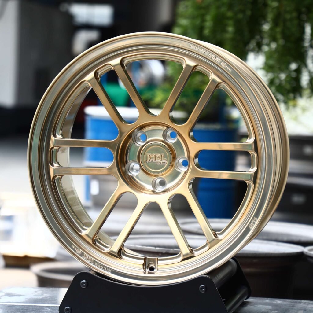Polished Transparent Gold 5-Spoke Forged Wheels - Audi A6 / BMW 5 Series Fitment (5-Lug) view 2