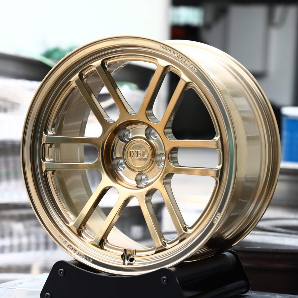 Polished Transparent Gold 5-Spoke Forged Wheels - Audi A6 / BMW 5 Series Fitment (5-Lug) view 3