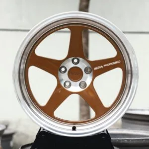 Porsche 911 / M3 Forged Wheels – Bronze 5-Spoke Polished Deep Lip (5-Lug)