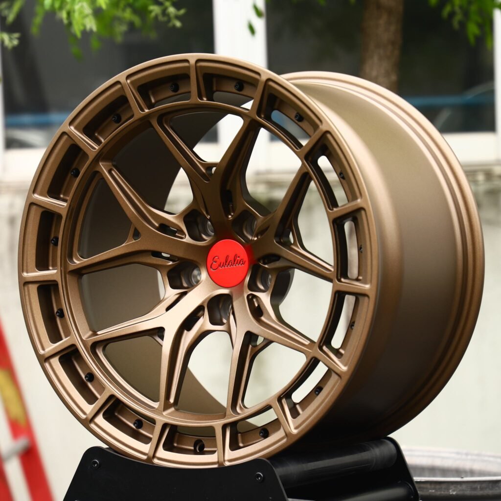BMW M3 wheels – Bronze Mesh Riveted Beadlock, angled view