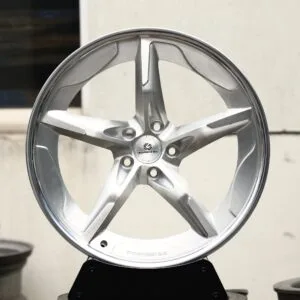 Porsche 911 / M3 Forged Wheels – Brushed Silver Twisted 5-Spoke (5-Lug)