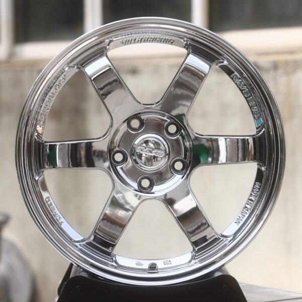 Porsche 911 wheels – Chrome 6-Spoke, front view