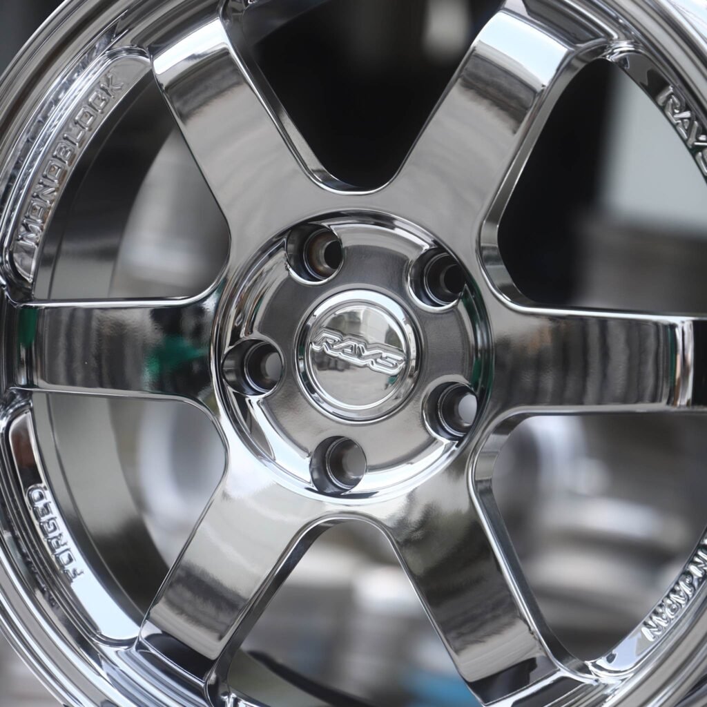 5x130 wheels – Chrome 6-Spoke, side view