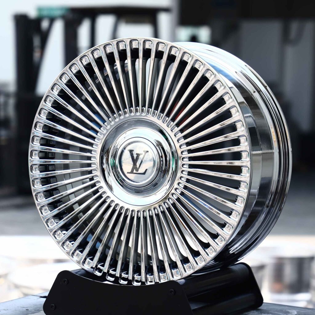 BMW M3 wheels – Chrome Turbine Multi-Spoke, angled view