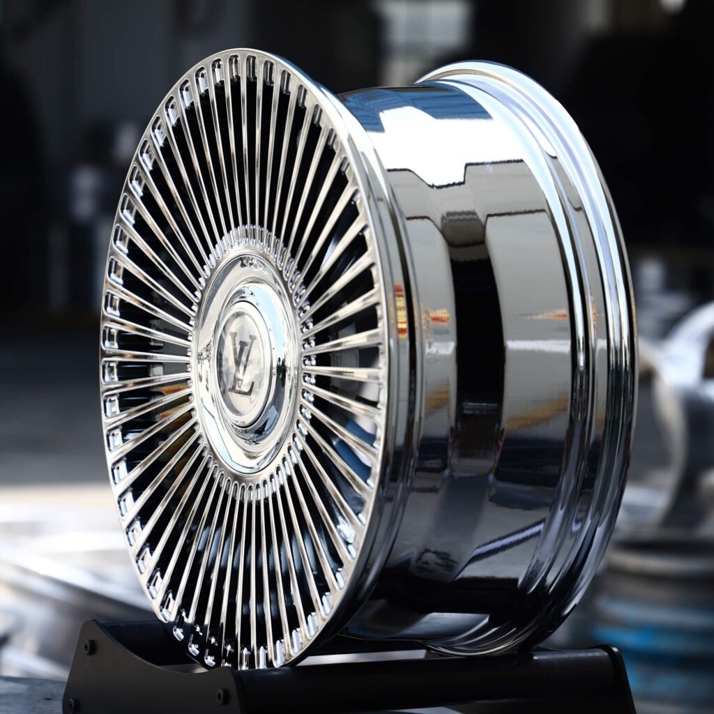 5x130 wheels – Chrome Turbine Multi-Spoke, side view